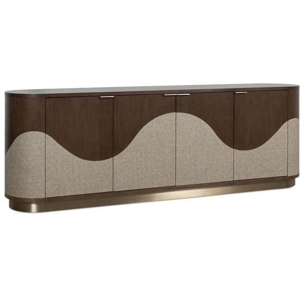 Credenza a quattro ante Roll With It, Rovere Scuro/Champagne gg2076884