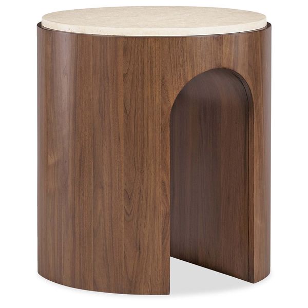 Tavolino d'angolo arco rotondo Eleana, Noce el9469498